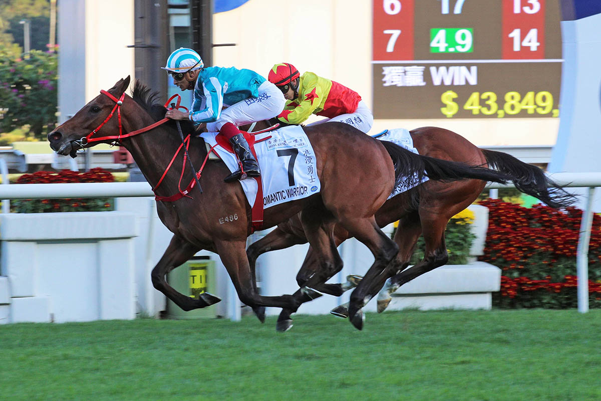 Romantic Warrior wins the HK$12 million 2022 Hong Kong Classic Mile (1600m).